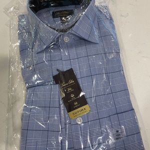 Tasso Elba Regular Fit Blue Dress Shirt